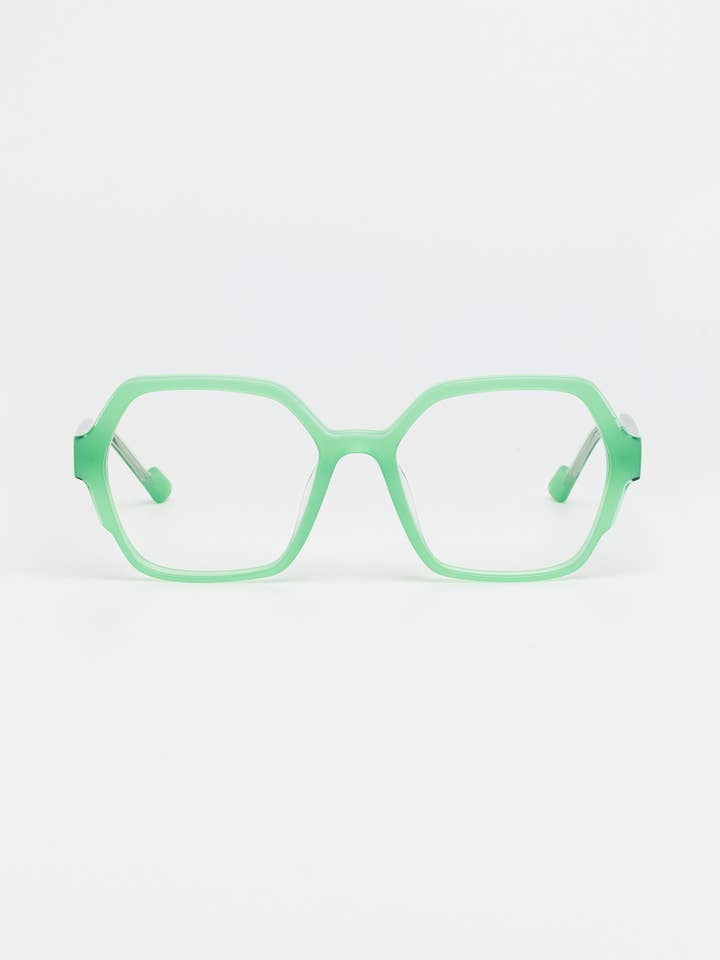 Montures Optiques Bicolores Vert Brillant/Vert Uni pour la vente par TIWI