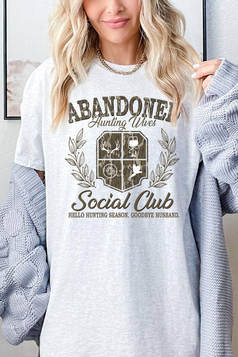COLORBEAR – wholesale Grafisk T-shirt - Unisex – Abandoned Hunting Wife Graphic Tung bomullströja2