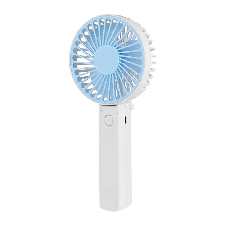 Blue Portable Folding Mini Fan Phone Holder USB Charge for wholesale on Faire2