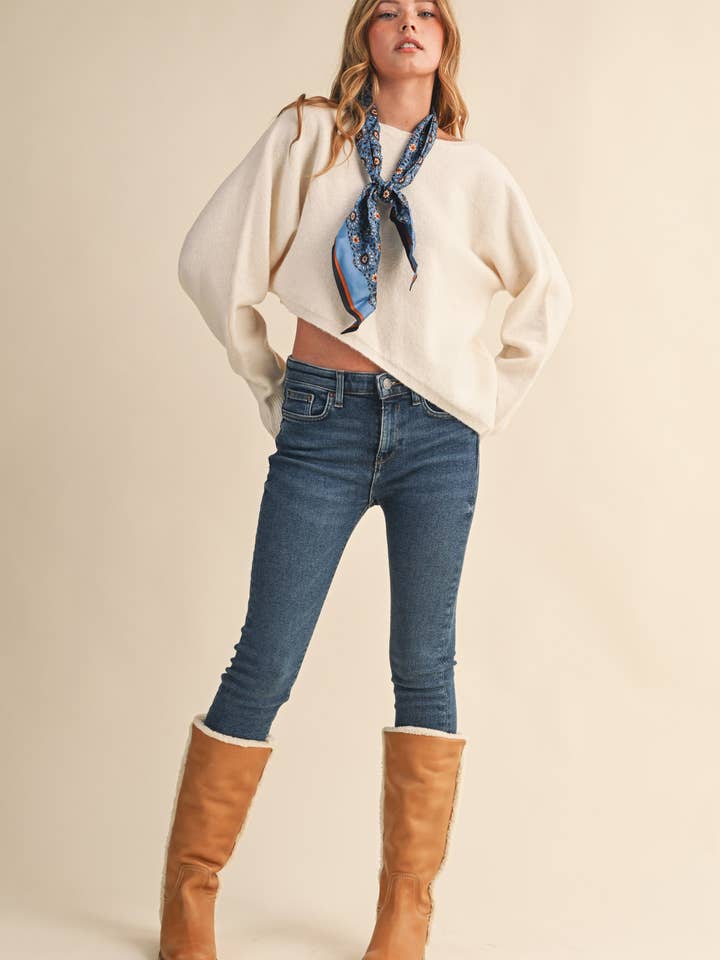 &MERCI - Wholesale Knit Sweater - Women's - ASYMMETRICAL HEM SWEATER MSW1096416
