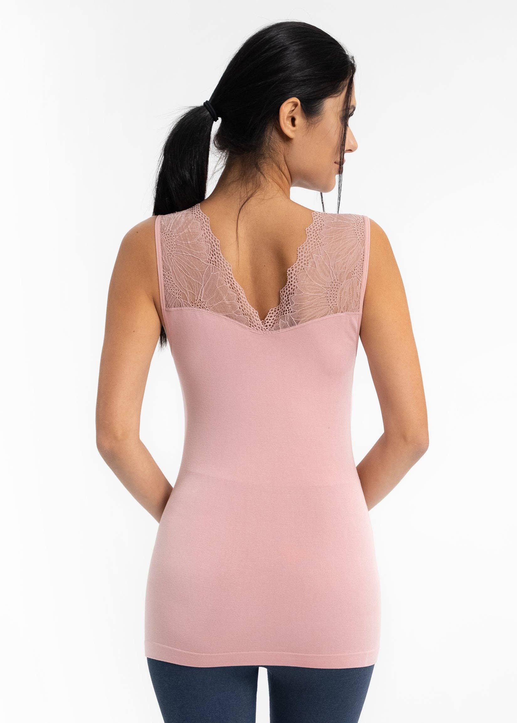 ELIETIAN - Vente Haut en maille – femme - Top réversible avec insert en dentelle42