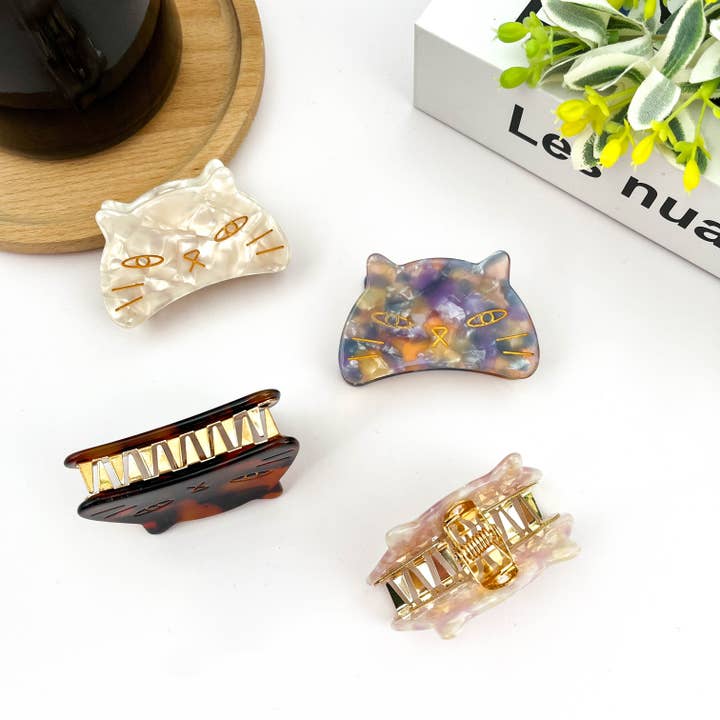 TheDivaSoap - Wholesale Hair Clip - Women's - Cute Cat Hair Clip, Acetate Animal Claw Clip
