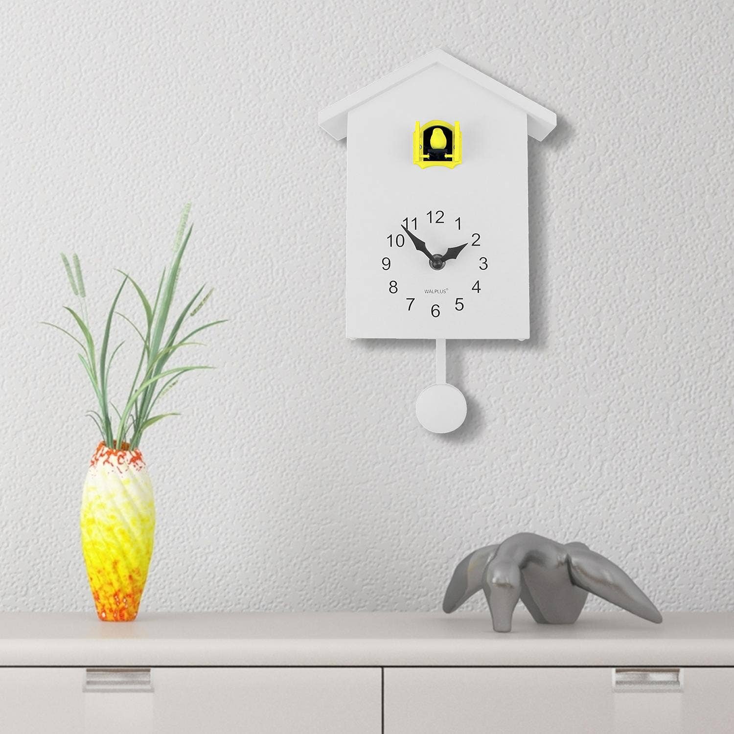 Walplus - Wholesale Wall Clock - White Cuckoo Clock - Yellow Window8