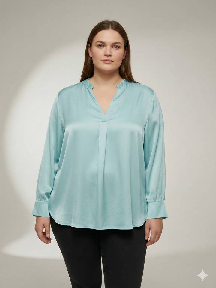 Taglia Grande - Blusa fluida a maniche lunghe per la vendita all'ingrosso da parte di C'MELODIE