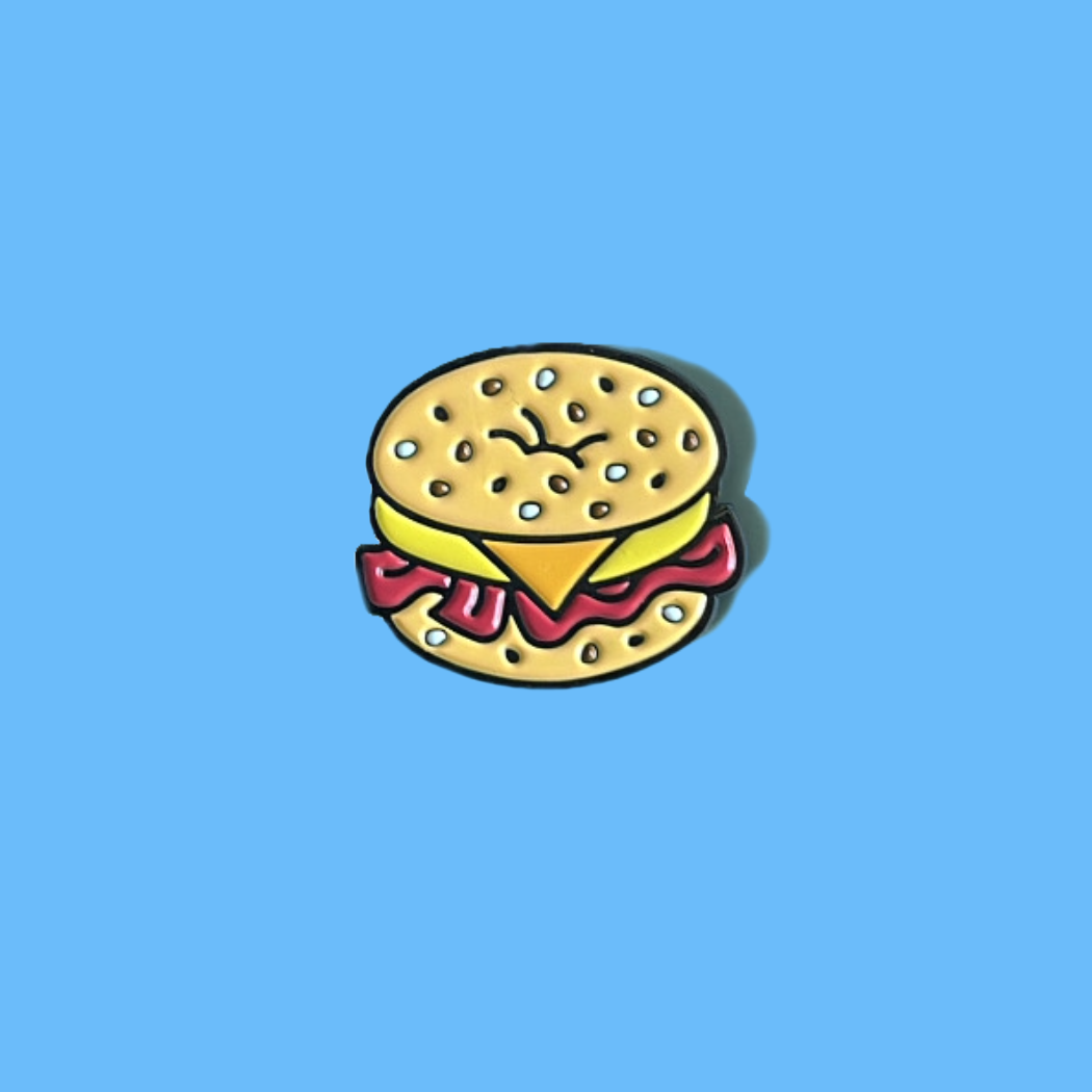 CaraCaraNYC - Wholesale Lapel Pin/Button - Bacon Egg and Cheese (BEC) NYC 1" Enamel Pin4