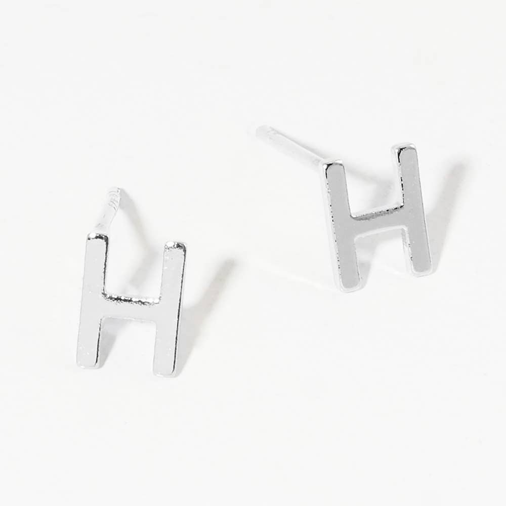 Sensibling Corp. - Wholesale Stud/Post Earrings - Gold Dipped Metal Initial Monogram Stud Earrings2