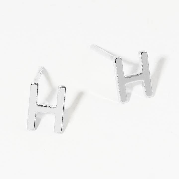 Sensibling Corp. - Wholesale Stud/Post Earrings - Gold Dipped Metal Initial Monogram Stud Earrings2