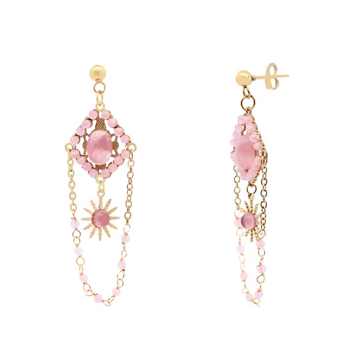 VEDHÆNG ØRERINGE MED STEN OG KRYSTALLER - NK21124112F76 for engroshandel hos AMORINO SRL