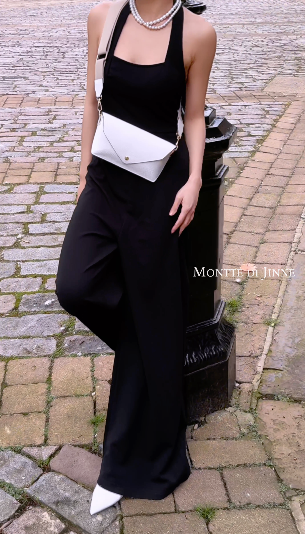 MONTTE DI JINNE - Vente Sac à bandoulière – femme - Sac bandoulière en cuir italien élégant avec sangle en toile16