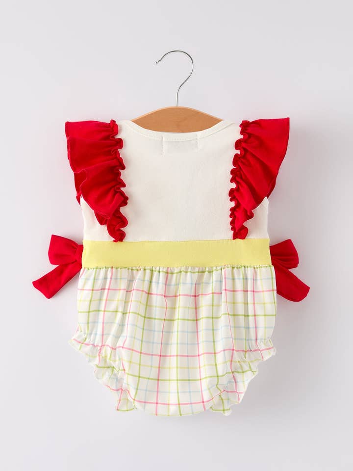 Rylee Faith Designs - Wholesale Jumpsuit - Baby - Back-To-School Embroidery Girls' Romper