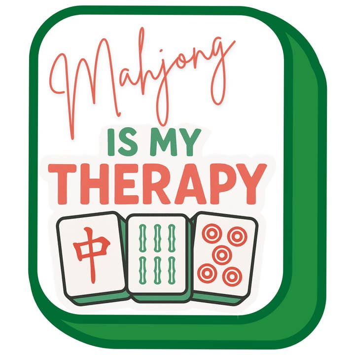 Wear Us Out - Wholesale Sticker - Mahjong Is My Therapy – Funny 3" Kiss-Cut Mahjong Sticker for Game Lovers1