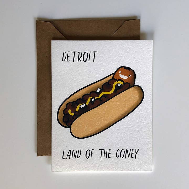 Greeting Card • Detroit Land of the Coney for wholesale by Draft Paper Co.