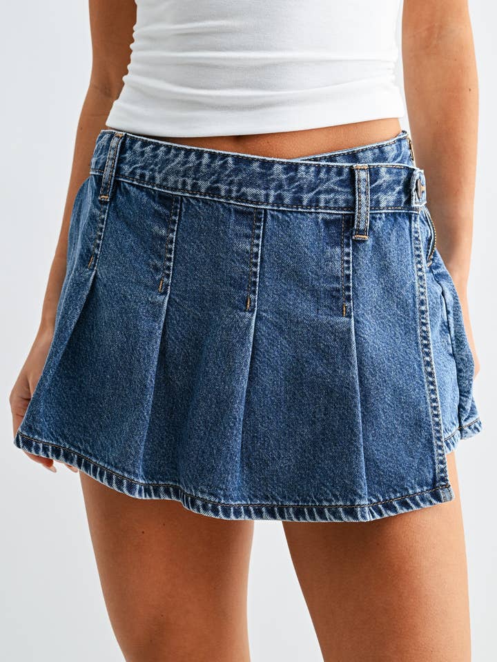 JT004N - MD - Gonna Pantalone Incrociata a Pieghe per la vendita all'ingrosso da parte di Just USA Jeans