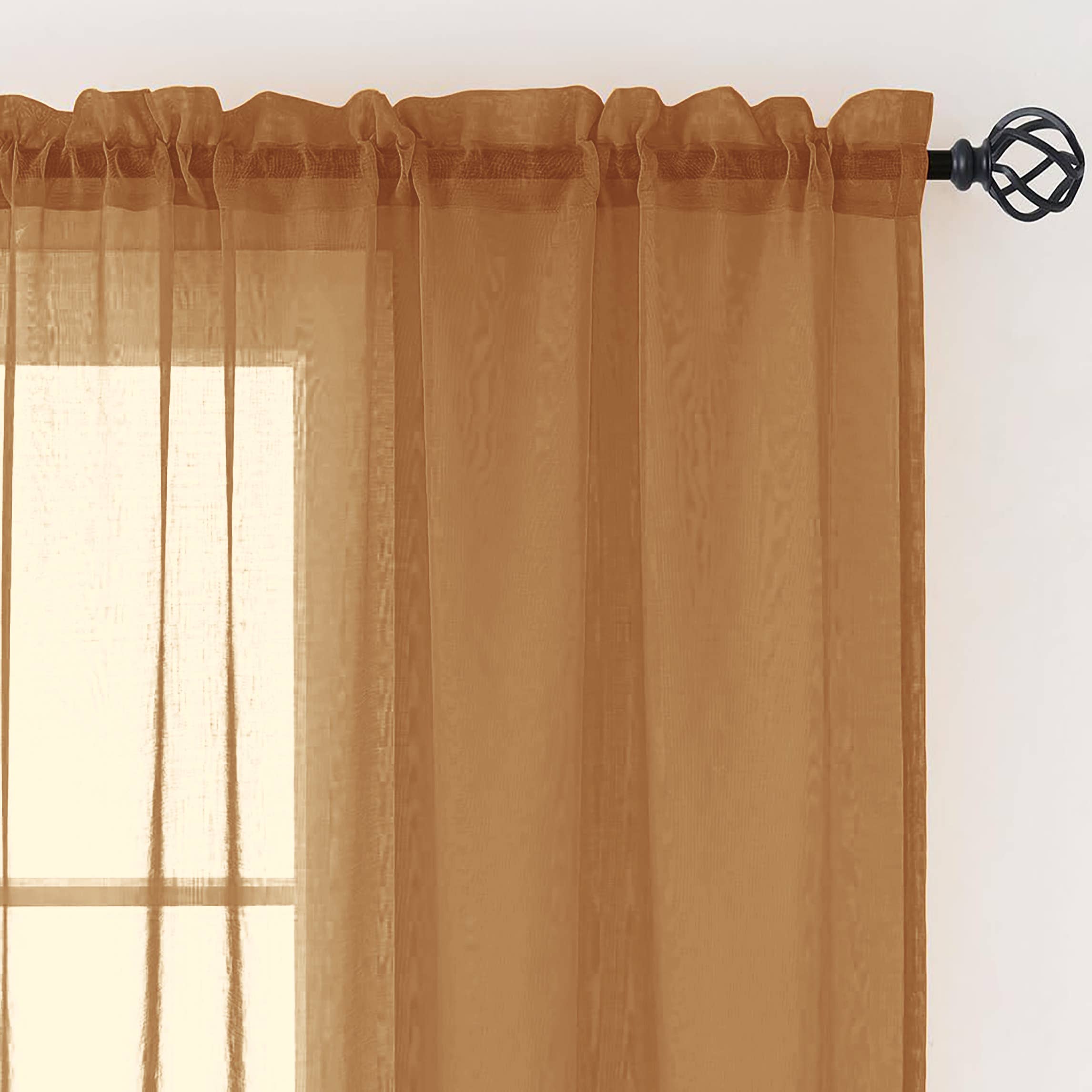 home mart goods - Wholesale Curtain - 84" Long, 2 Panels - Sheer Window Rod Pocket Curtain Set4