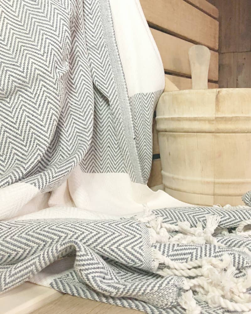 Buld&Co. - Wholesale Beach Towel - Turkish Towel Herringbone, Turkish Beach Towel, XL Zigzag7