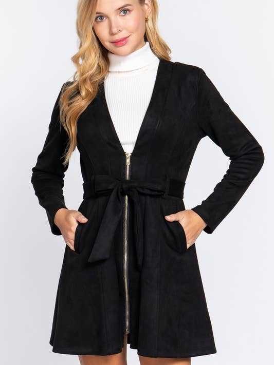 CHAQUETA DE VESTIR DE GAMUZA SINTÉTICA CON CREMALLERA para venta al por mayor de MintChoco