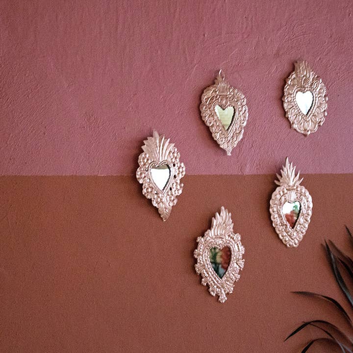 P.I.Project America - Wholesale Ornament Set - Sacred Heart Mexican Milagro Tin Ornament
