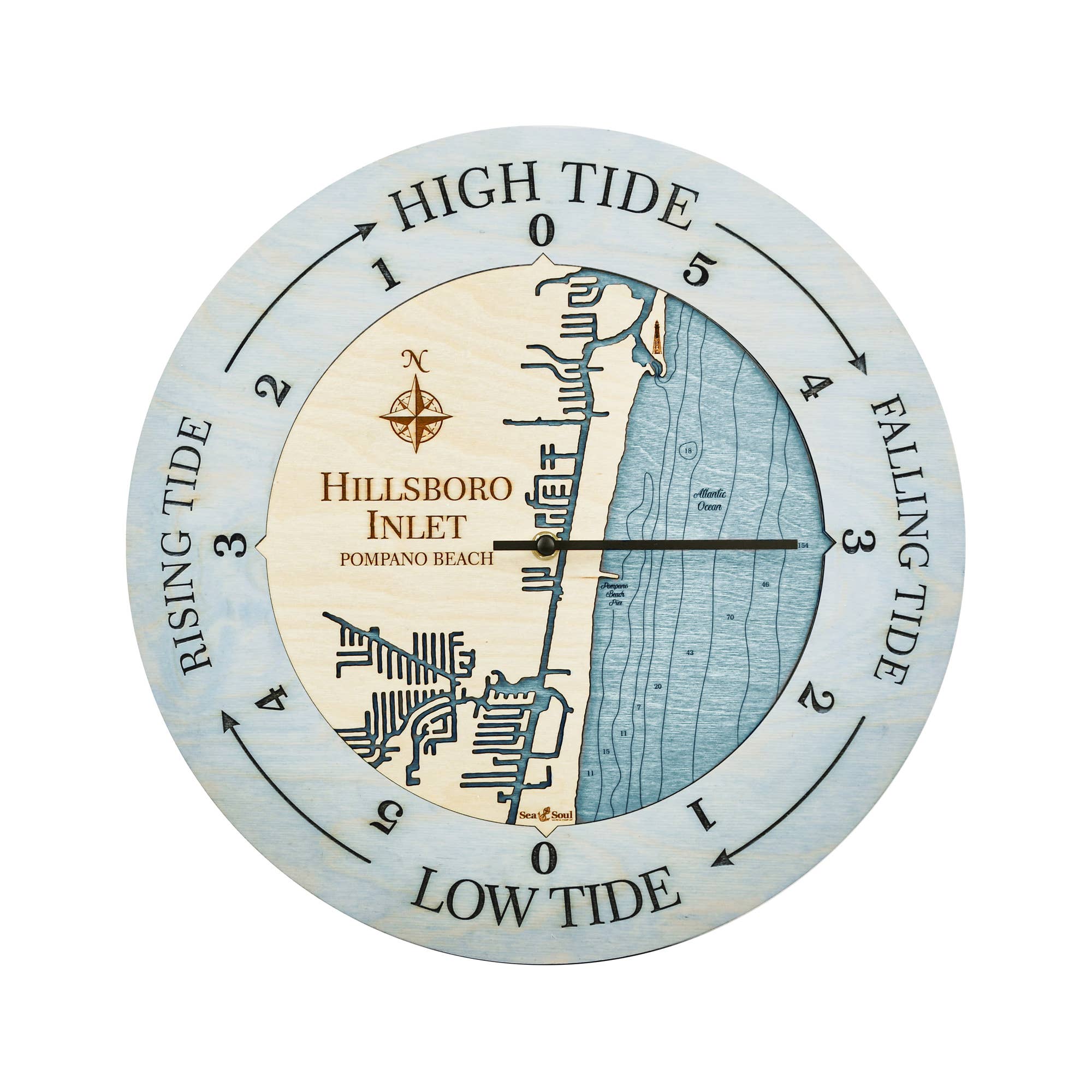 Sea & Soul Nautical Chart Art - Wholesale Wall Clock - Florida East Coast Nautical Chart Tide Clock-Many Locations78