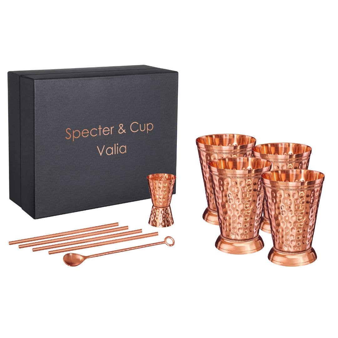 Specter & Cup - Wholesale Cocktail/Liquor Glass - Valia copper mug set — 4x cocktail cups + accessory set2