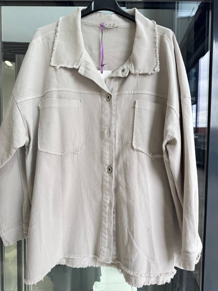 Ecru Artistic Oversized Jacket for wholesale on Faire4