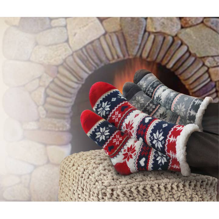 Snowflake, Tree & Heart Thermal Slipper Socks for wholesale by Opportunities