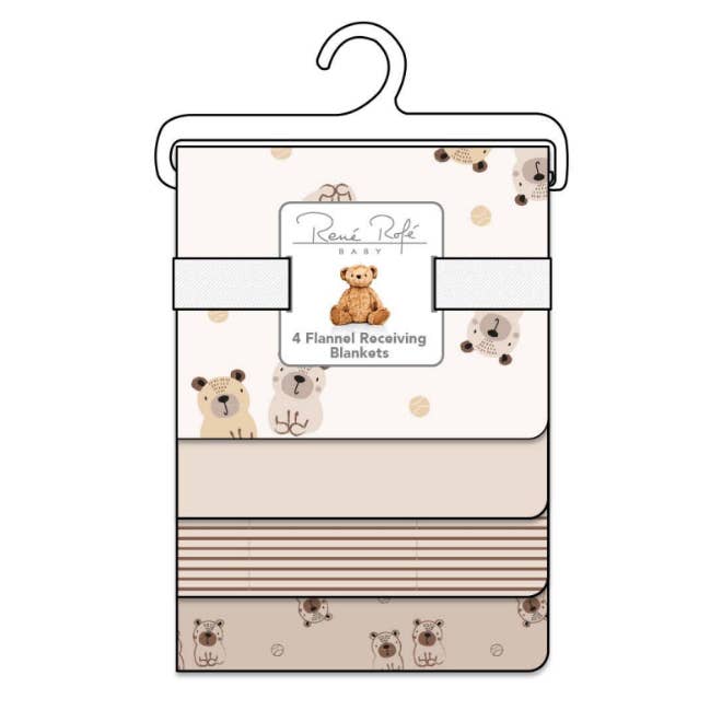 Lollipop Dreams - Wholesale Receiving Blanket - Baby - 100% Cotton Rene Rofe 4-Pack Flannel Receiving Baby Blankets2