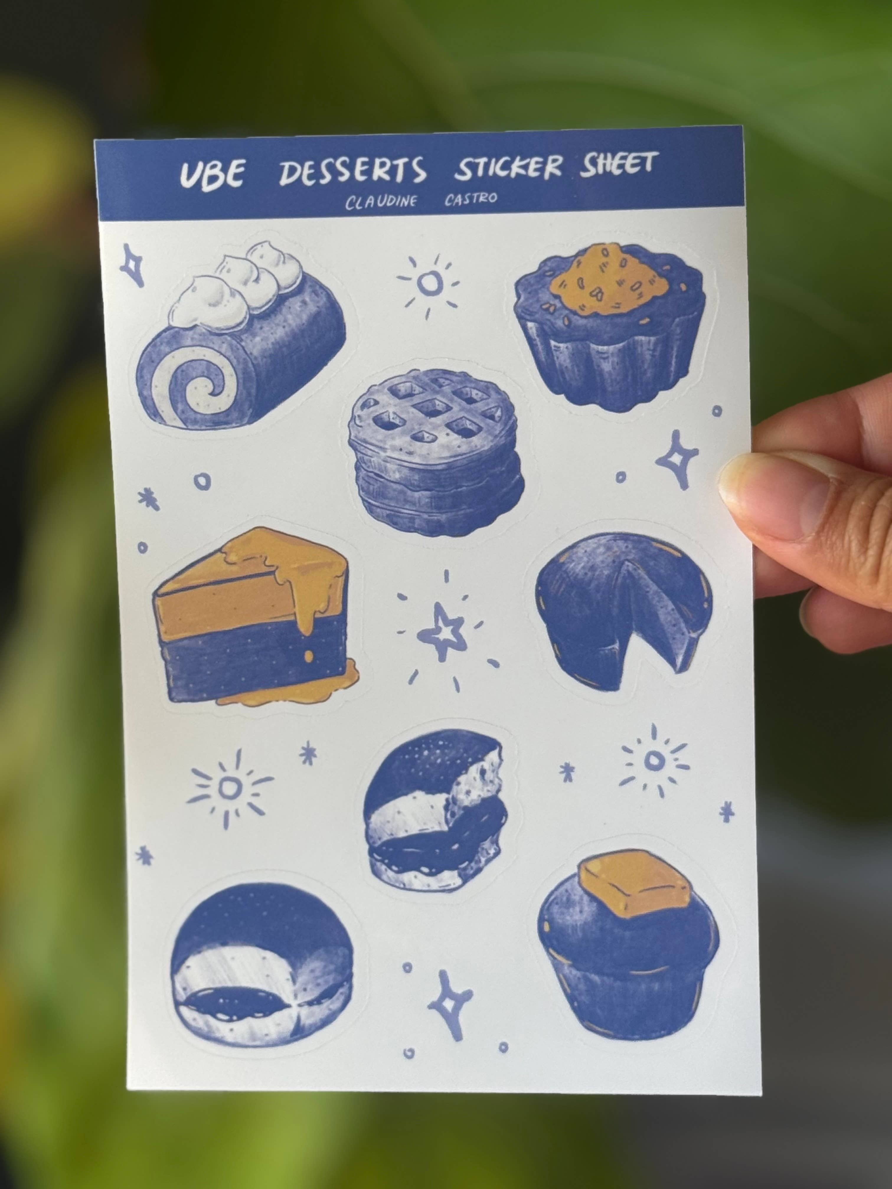 Claudine Castro Art - Wholesale Sticker - Ube Desserts Vinyl Sticker Sheet, Cute Filipino Art2