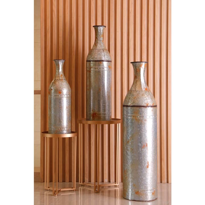 Quickway Imports - Wholesale Vase - Galvanized Metal Floor Vase Decoration5