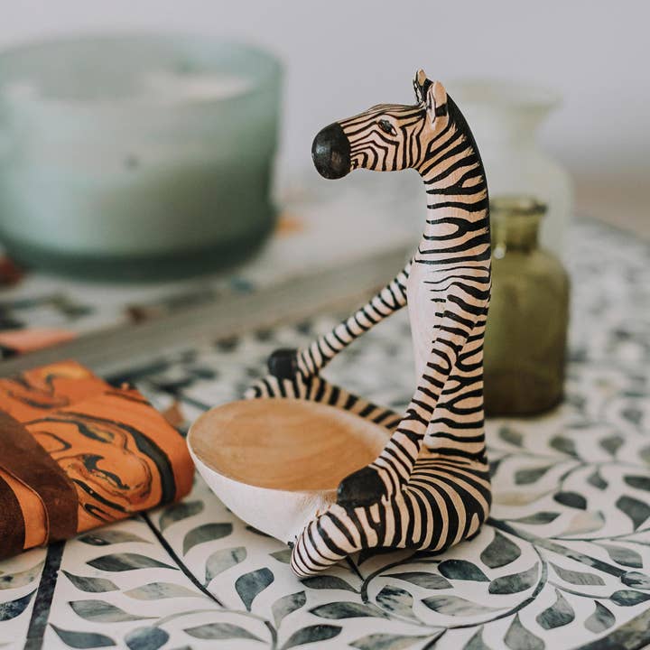 Ten Thousand Villages - Wholesale Decorative Plate/Dish/Bowl - Yoga Zebra Bowl*