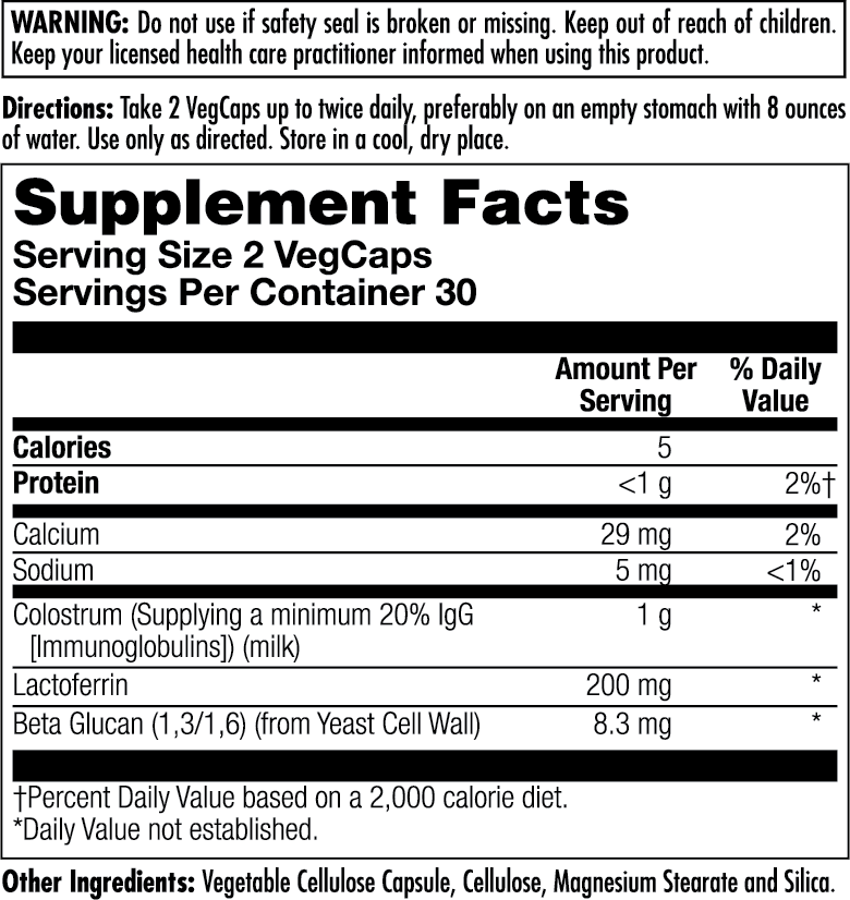 KAL - Wholesale Oral Supplement/Vitamin - Colostrum Lactoferrin VegCaps1