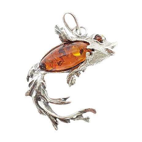 Goldfisch Cognac Bernstein Sterling Silber Anhänger für den Großhandel von Amberman