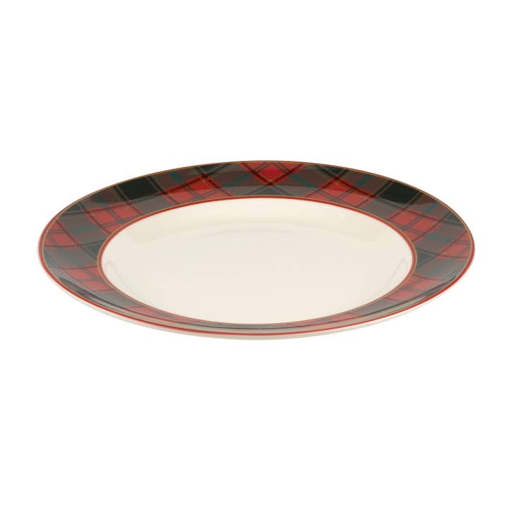 Portmeirion, Spode, Pimpernel, Nacthmann, Wrendale Designs - Wholesale Dinner Plate - Christmas Tree Tartan Dinner Plate 10.5"