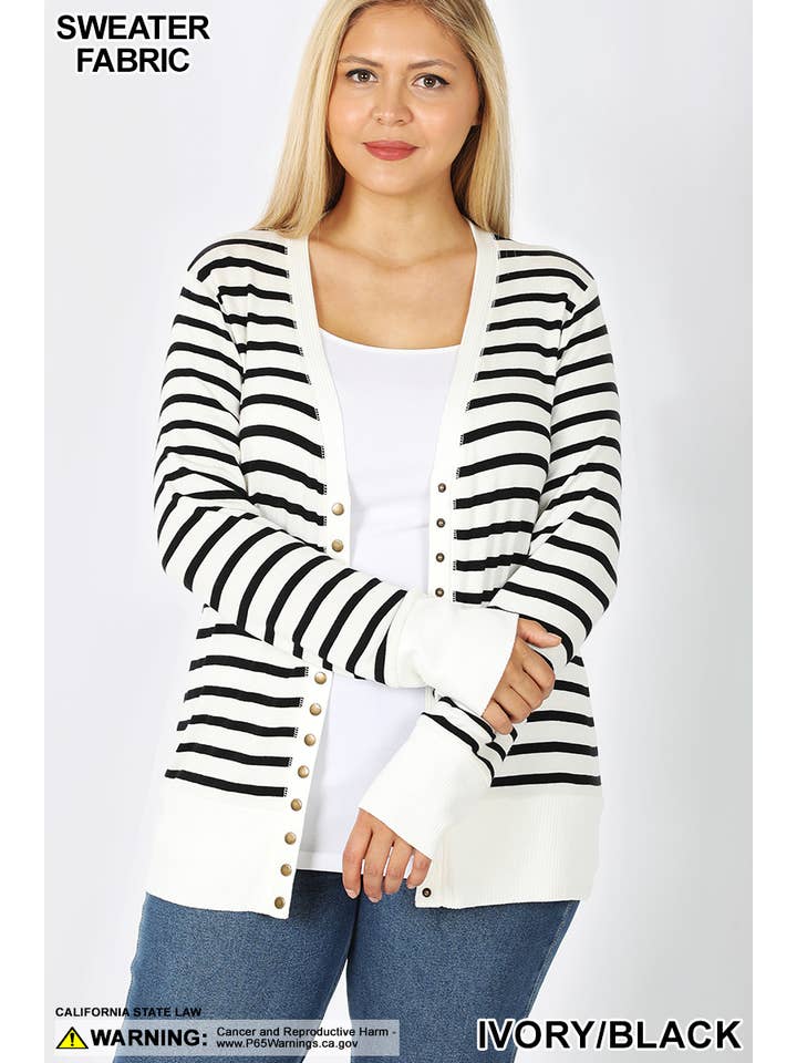 42POPS - Wholesale Cardigan - Women's - '.Plus size Snap button Cardigan As Shown