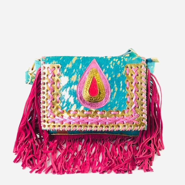 MILANO AMOUR BOHO Goccia Fransen Crossbody-Tasche aus echtem Kalbsleder für den Großhandel von MILANO AMOUR