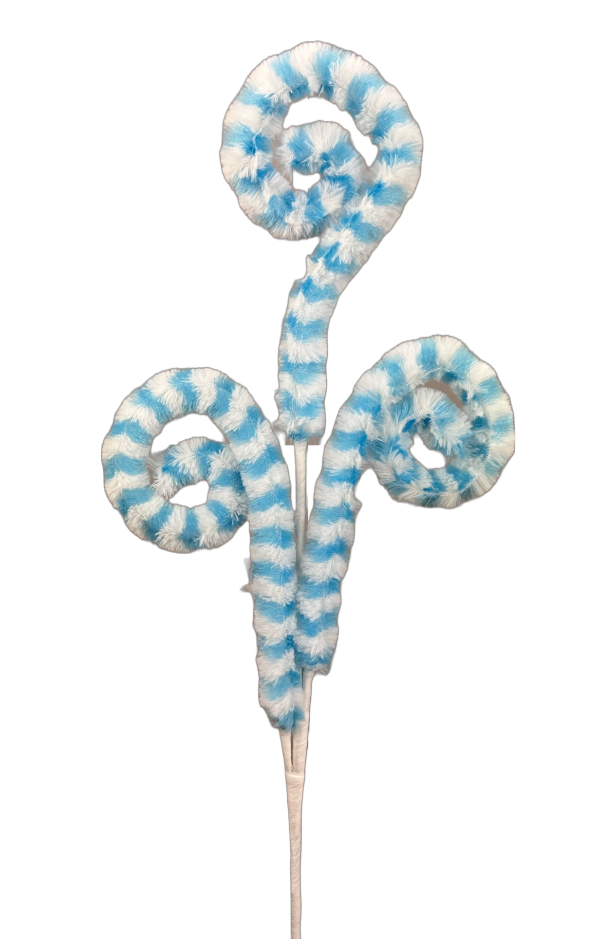 General Wholesale Inc - Wholesale Artificial Flowers - Light Blue and White Curly Spray x 3 H28 - 63414BL0