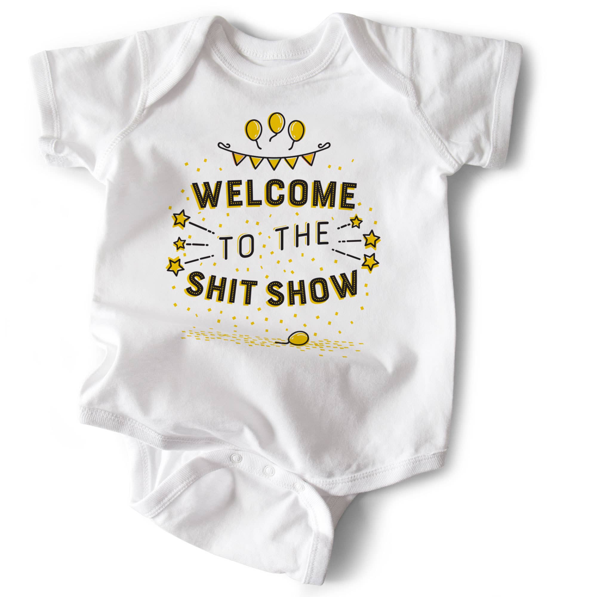 Wry Baby - Vente Body (sans pieds) – bébé - Bienvenue au Shit Show | Vêtements amusants pour bébés | Blanc
