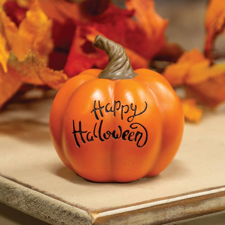 Bright Ideas - Wholesale Decorative Tabletop Object - Happy Halloween Resin Pumpkin