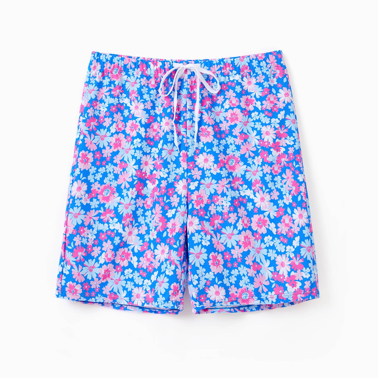 Blue Couple Matching Flora Swim Trunks or One-piece Swimsuit for wholesale on Faire12