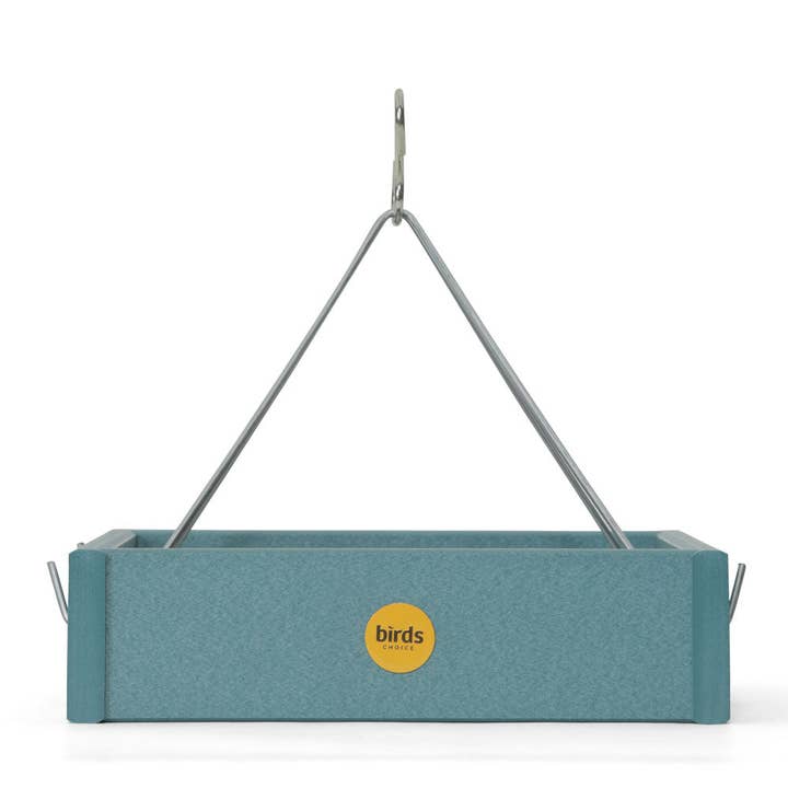 Small Hanging Platform Bird Feeder in Blue Recycled Plastic for wholesale by Birds Choice