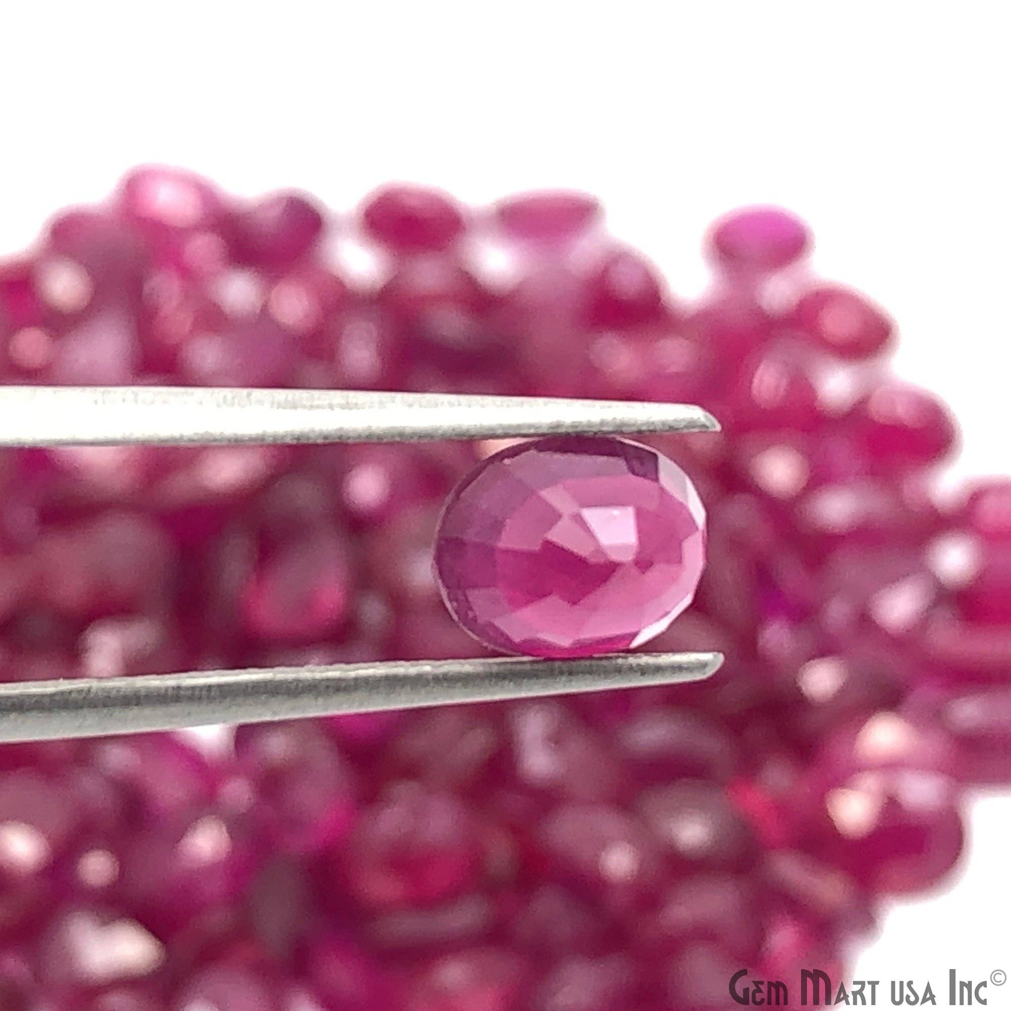 GemMartUSA - Wholesale Spiritual Stone/Crystal - Natural Ruby Oval Faceted Loose Gemstone, 4-8mm, 5 Carats1