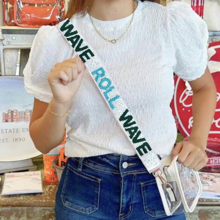 Tulane Roll Wave Beaded Purse Strap for wholesale by College Dayz Merch