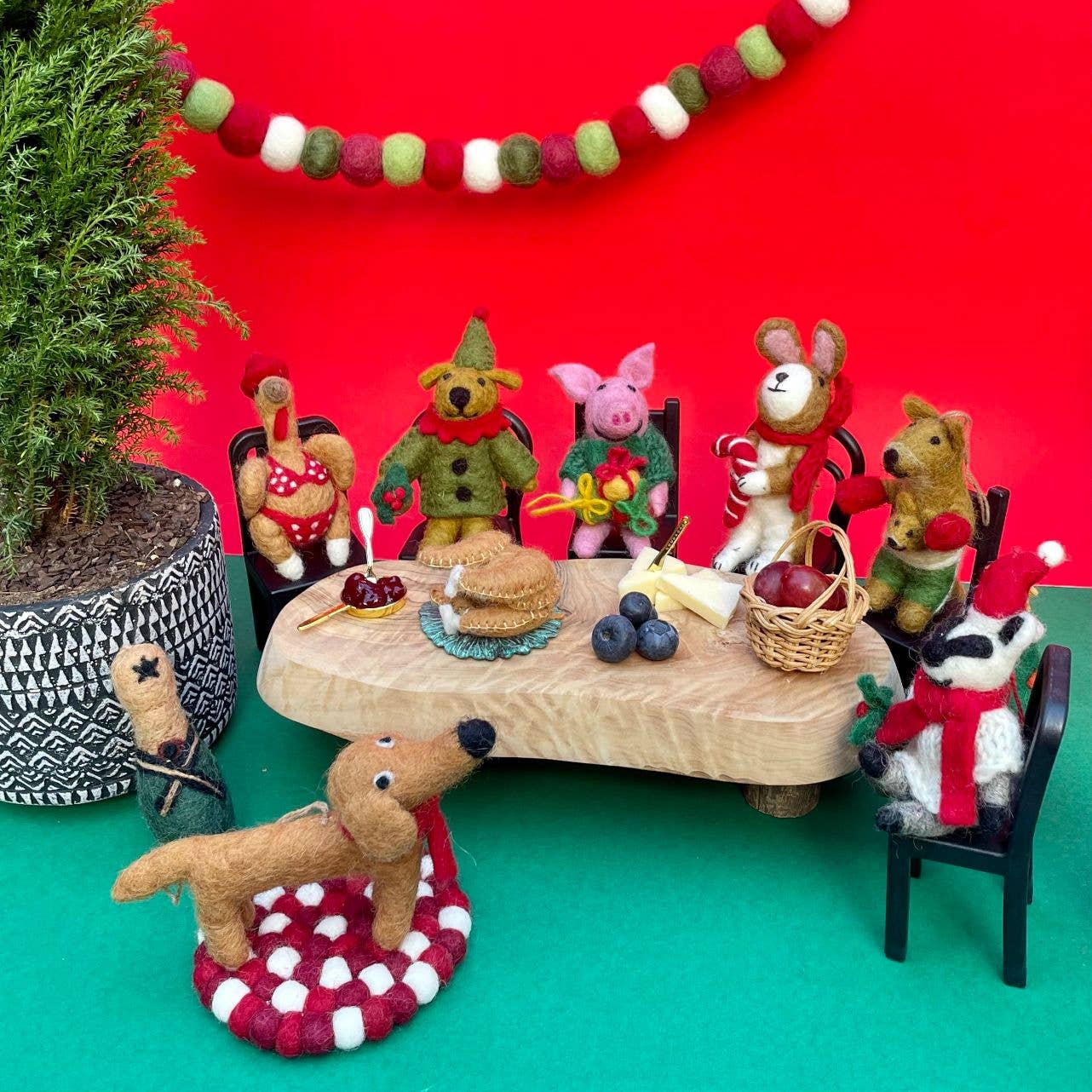 Felt So Good - Wholesale Ornament - Handmade Felt Hanging Cinnamon the Rabbit Xmas Decoration2