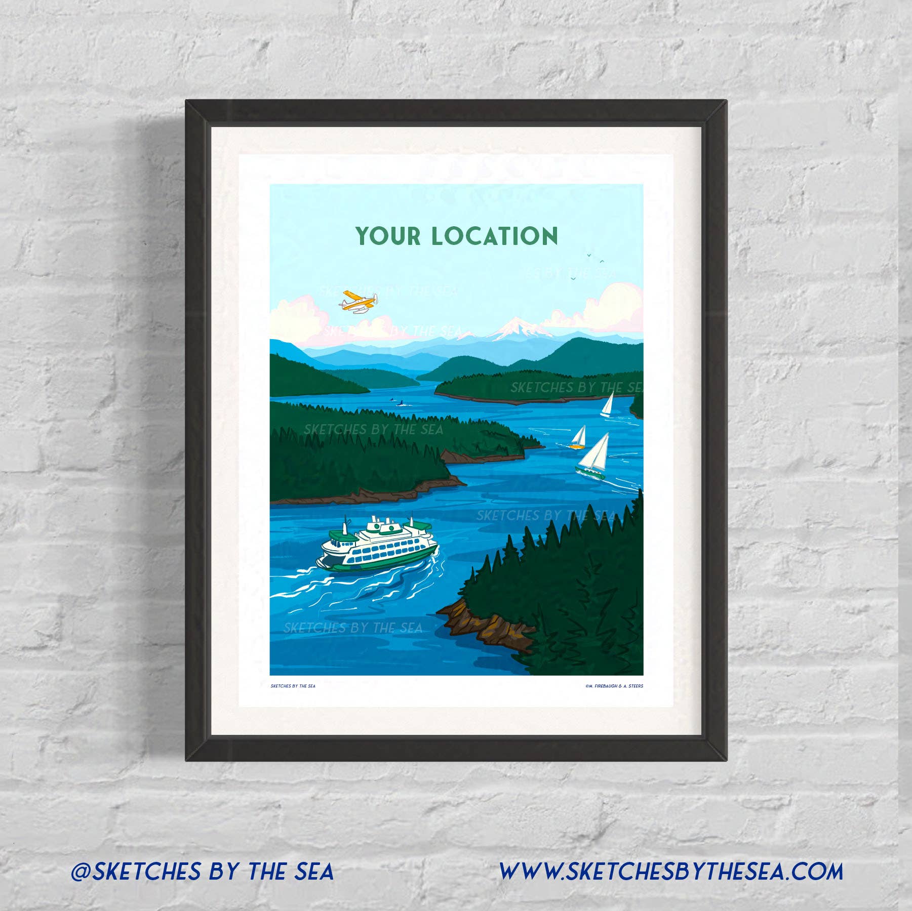 Sketches By The Sea - Wholesale Art Print - San Juan Islands Travel Poster1