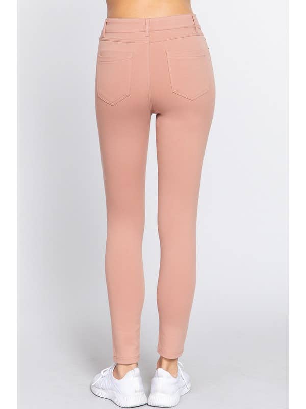 Active Basic | Active USA - Wholesale Pants - Women's - 5-pockets Shape Skinny Ponte Mid-rise Pants