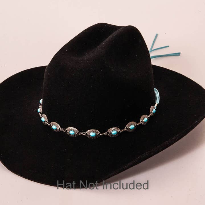 Blue Western Concho Hat Band - Style Nizhoni for wholesale on Faire4