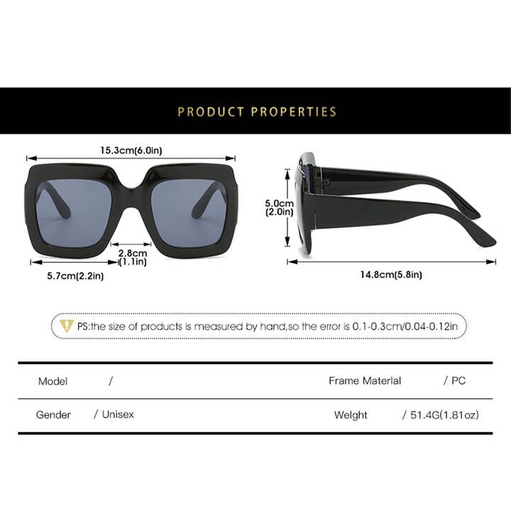 ACCITY - Wholesale Sunglasses - Women's - SIMPLE SQUARE FRAME COLOR BLOCK SUNGLASSES WOMEN_CWASG0258