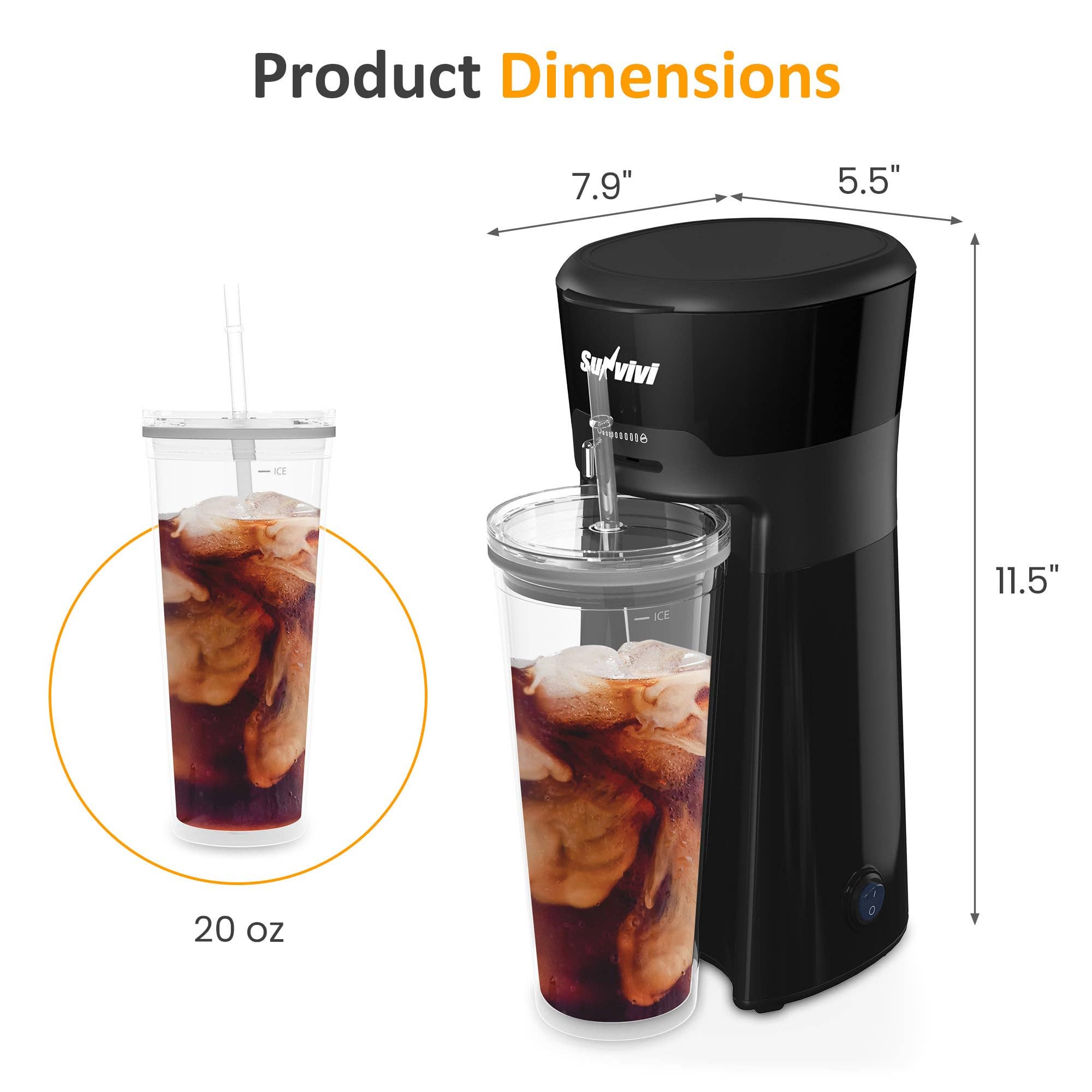 Heynemo - Wholesale Coffee Machine - 20 Oz Iced Tea Maker for Ground Coffee6