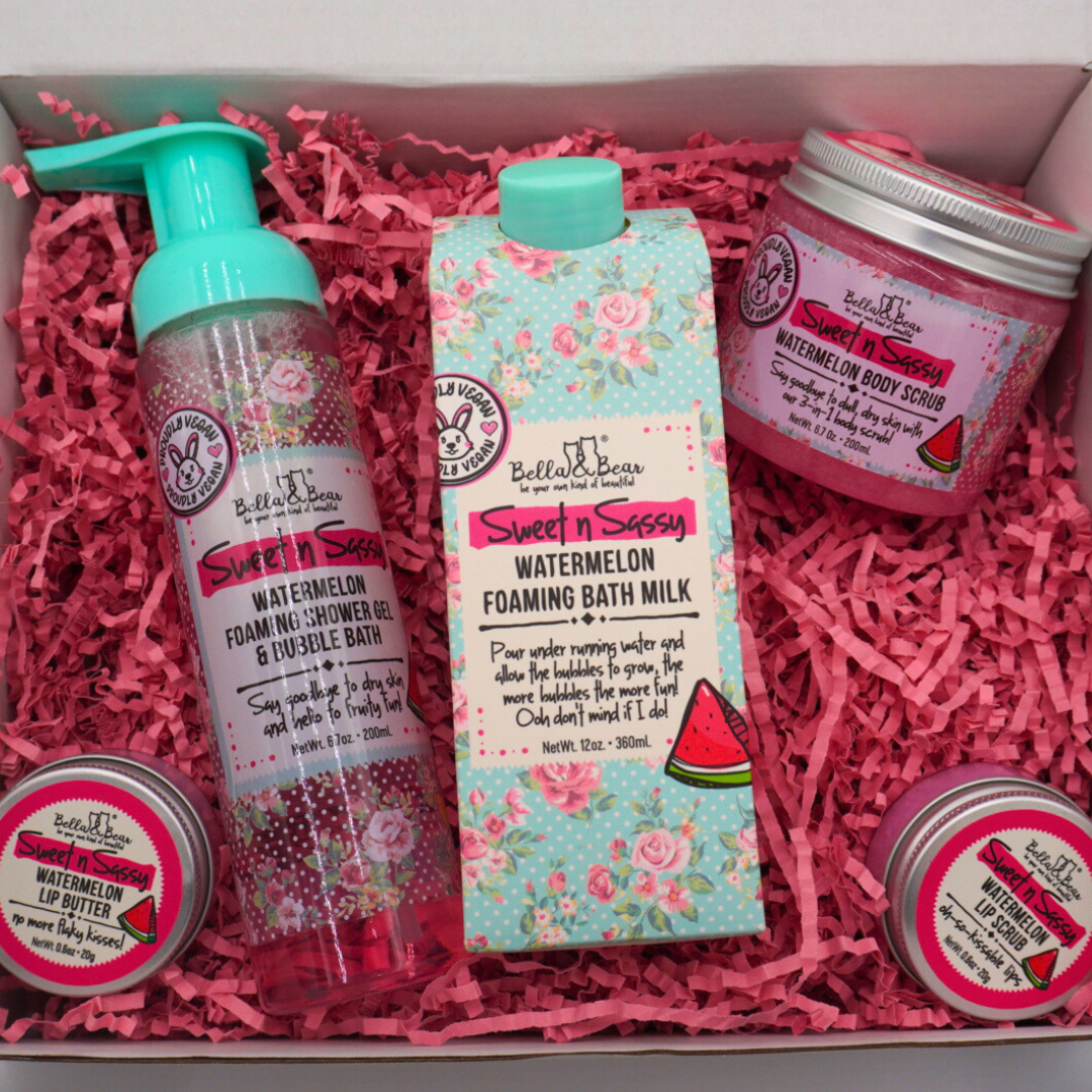 Bella & Bear – wholesale Bath & body set – Sweet 'n' Sassy Mega Watermelon Bath & Body Large Gift Set14