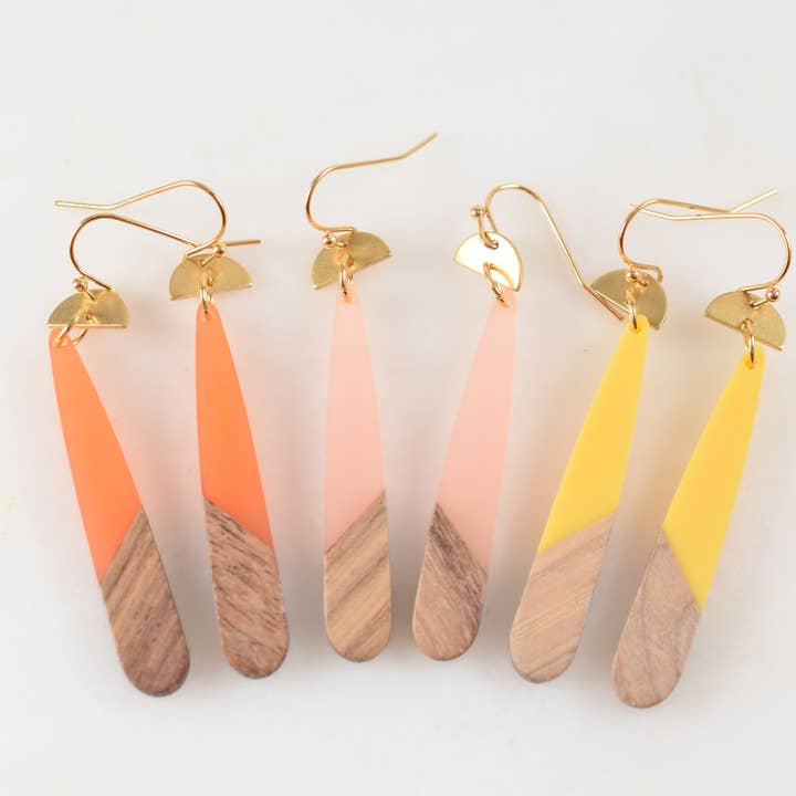 Little Teardrop and Brass Dangle Earrings for wholesale by Golden Gemology