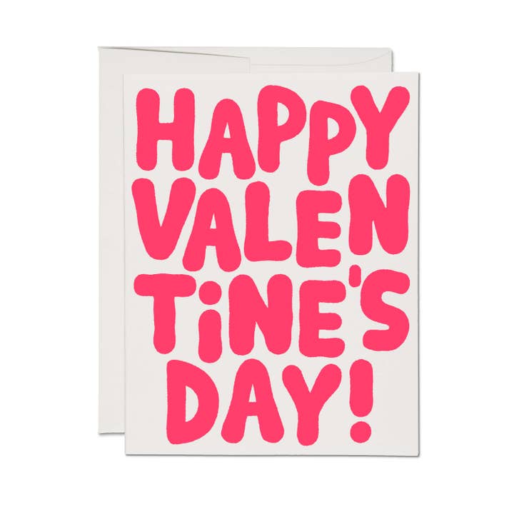 Red Cap Cards - Wholesale Valentine's Day Card - Valentine Bubble Letters greeting card